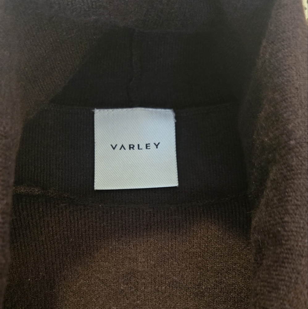 Varley Coffee Bean Brown Cavendish Roll Neck Sweater